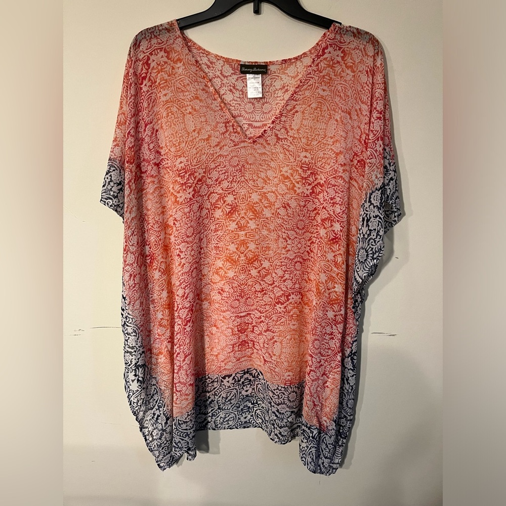 Tommy Bahama Coral Bold Print Beach Cover Up
